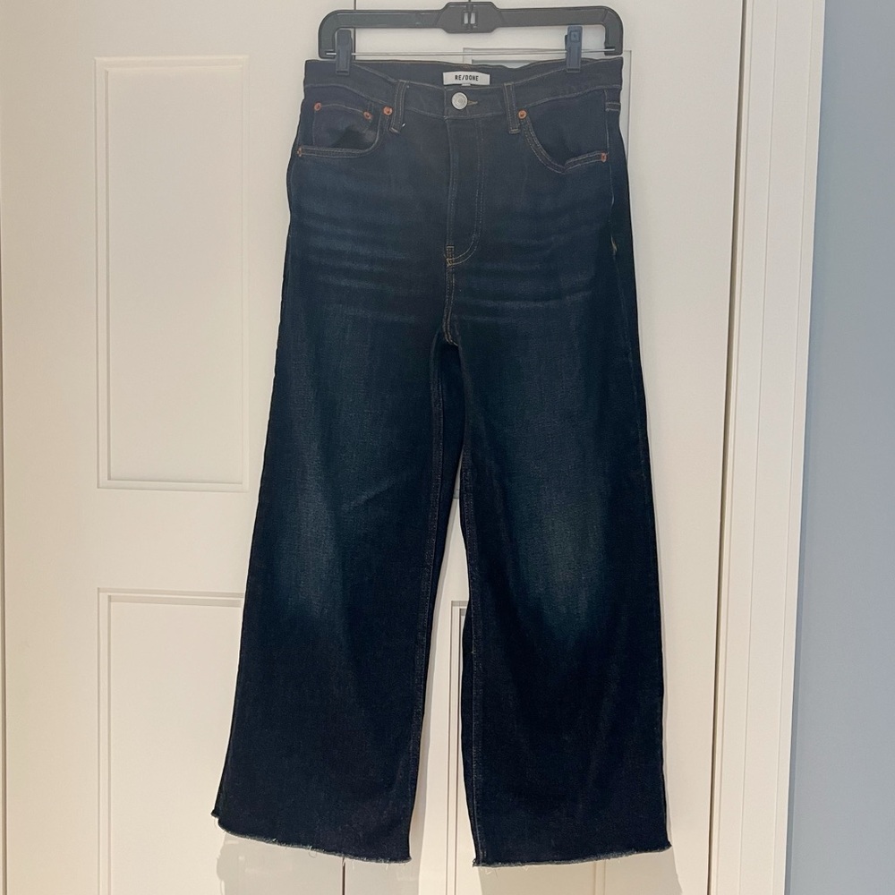 Re/Done Comfort Stretch High Rise Wide Leg Jeans in Barely Worn